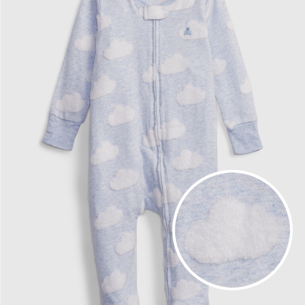 Gap Baby Blue Cloud Print Onesie